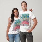 日本の美術Tシャツ - 森と猫の油彩画 Tシャツ (ユニセックス)
