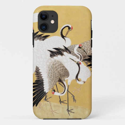 日本の群れの鶴 ヴィンテージ 鳥 豊かな クラシック Case-Mate iPhoneケース (裏面)