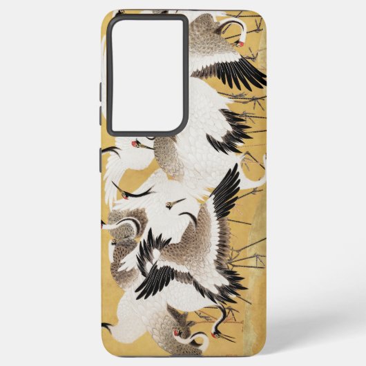 日本の群れの鶴 ヴィンテージ 鳥 豊かな クラシック SAMSUNG GALAXYケース (裏面)