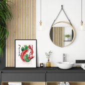 日本の自然アジアコイエレガントウォーターカラーアート ポスター