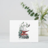 日本の自然美しい（松の木） ポストカード (スタンド正面)