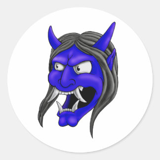 日本の般若マスク ラウンドシール