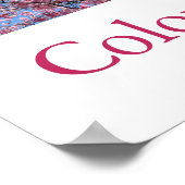 日本の色（青・白・ピンク） ポスター (角)