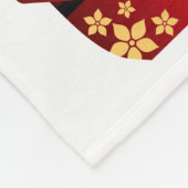 日本の花のこけし人形 フリースブランケット (角)