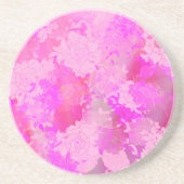 日本の花のピンクの模様 コースター (正面)