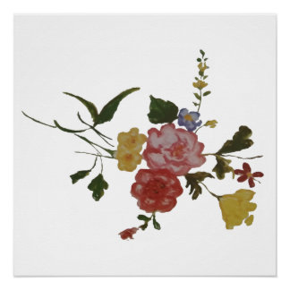 日本の花のフラワーアート ポスター