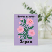 日本の花市場 ピンクの桜 ポストカード (スタンド正面)