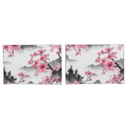 日本の花景色デザイン 枕カバー