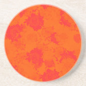 日本の花柄オレンジ色のパターン コースター (正面)