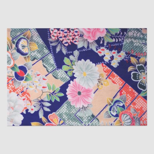 日本の花柄デザイン 薄葉紙 (正面)