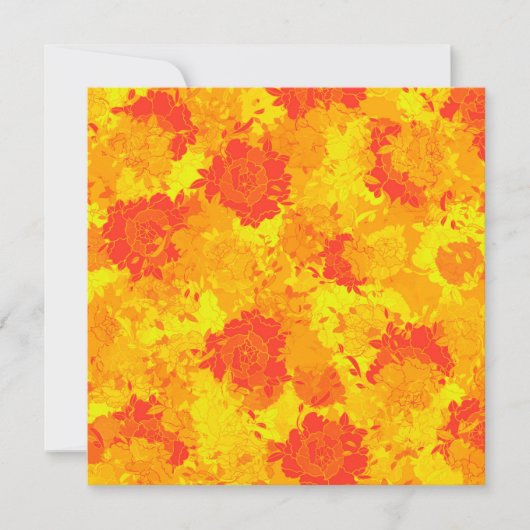 日本の花柄赤模様 カード (正面)