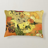 日本の花瓶、バラ、アネモネスby Vincent van ゴッホ アクセントクッション (裏面)