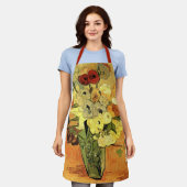 日本の花瓶、バラ、アネモネスby Vincent van ゴッホ エプロン (着用した状態)