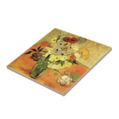 日本の花瓶、バラ、アネモネスby Vincent van ゴッホ タイル (側面)