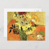 日本の花瓶、バラ、アネモネスby Vincent van ゴッホ ポストカード (正面/裏面)