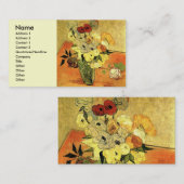 日本の花瓶、バラ、アネモネスby Vincent van ゴッホ 名刺 (正面/裏面)