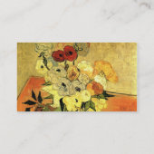 日本の花瓶、バラ、アネモネスby Vincent van ゴッホ 名刺 (裏面)