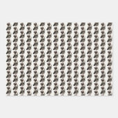 日本の花魁さくら墨絵 - ラッピングペーパーシート (正面3)