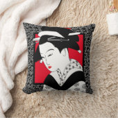 日本の芸者さんスクロール枕 クッション (ブランケット)