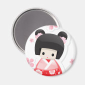 日本の芸者の人形 – バンズシリーズ マグネット (正面/裏面)