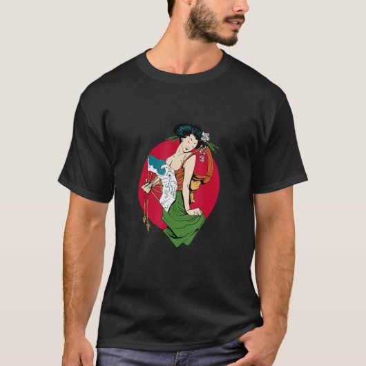 日本の芸者ガール人形 2 Tシャツ (正面)