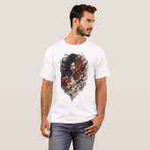 日本の芸者タトゥーTシャツ | 伝統的な入れ墨 Tシャツ (正面フル)