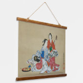 日本の芸者パーティー 吊り下げ型タペストリー (傾斜あり)