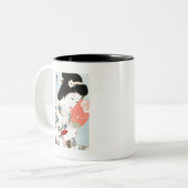 日本の芸者レディーアート ツートーンマグカップ (正面左)