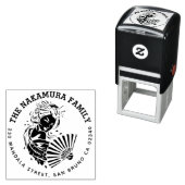 日本の芸者丸ファミリー名差出人住所 セルフインキングスタンプ (インサイチュ)