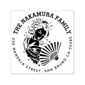 日本の芸者丸ファミリー名差出人住所 セルフインキングスタンプ (デザイン)