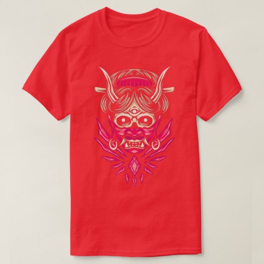 日本の芸者鬼鬼の妖怪 Tシャツ (デザイン正面)
