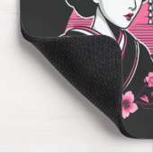 日本の芸者 富士山 日本の桜 マウスパッド (コーナー)