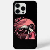 日本の芸者 富士山 桜の木 Case-Mate iPhoneケース (裏面)