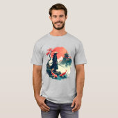日本の芸術 - 庭の侍 Tシャツ (正面フル)