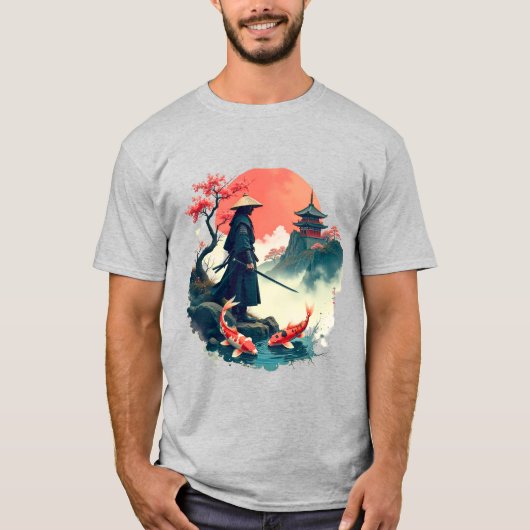 日本の芸術 - 庭の侍 Tシャツ (正面)