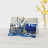 日本の茶セット カード (黄色い花)