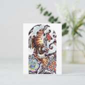 日本の虎のタトゥー ポストカード (スタンド正面)