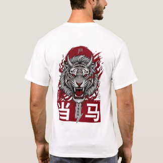 日本の虎の戦士アートデザイン Tシャツ