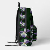日本の虹彩の花が開パーソナライズされたく プリントバックパック (左)