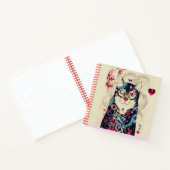 日本の蛇の入った入れ墨、赤いハート ノートブック (内部)