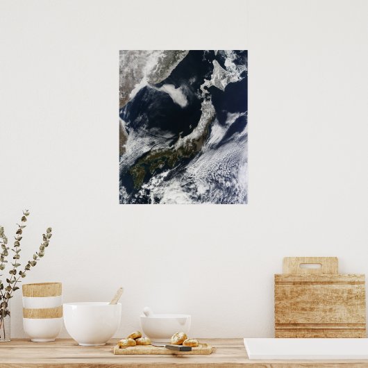 日本の衛星写真 ポスター (キッチン)