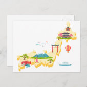 日本の観光地図 ポストカード (正面/裏面)