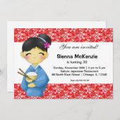 日本の誕生日テーマ 招待状 (正面/裏面)
