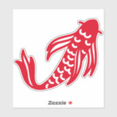 日本の赤と白コイ シール (シート)