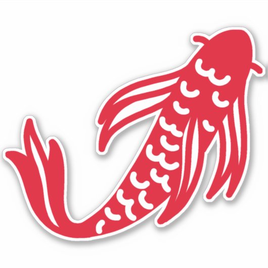 日本の赤と白コイ シール (正面)