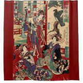 日本の遊女(日本ヴィンテージプリント) シャワーカーテン (正面)