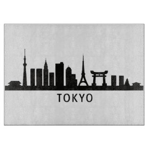 日本の都市景観の旅 東京スカイラインのシルエット カッティングボード