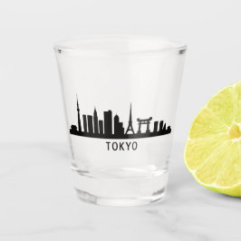 日本の都市景観の旅 | 東京スカイラインのシルエット ショットグラス