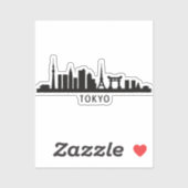 日本の都市景観の旅 | 東京スカイラインのシルエット シール (シート)