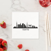 日本の都市景観の旅 | 東京スカイラインのシルエット スタンダードカクテルナプキン (インサイチュ)